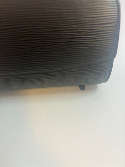Noir Epi Louis Vuitton top handle, 12.5 x 6.5 x 3.5 x 7.5 handle drop
