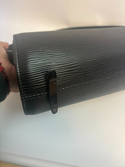 Noir Epi Louis Vuitton top handle, 12.5 x 6.5 x 3.5 x 7.5 handle drop