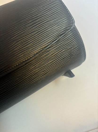 Noir Epi Louis Vuitton top handle, 12.5 x 6.5 x 3.5 x 7.5 handle drop