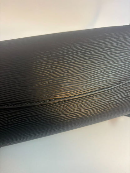 Noir Epi Louis Vuitton top handle, 12.5 x 6.5 x 3.5 x 7.5 handle drop