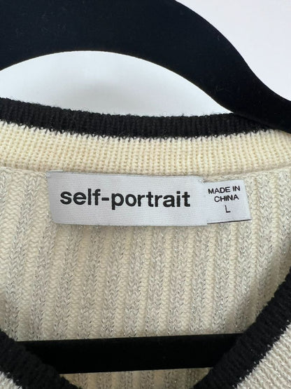 white and black Self Portrait dress, L