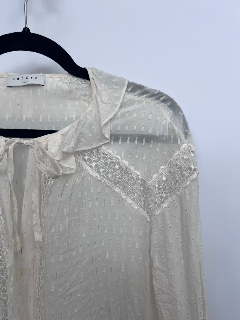 white Sandro Paris shirt, L