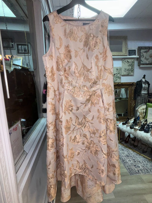 pearl Adrianna Papell high low jacquard dress NWT, 16 W