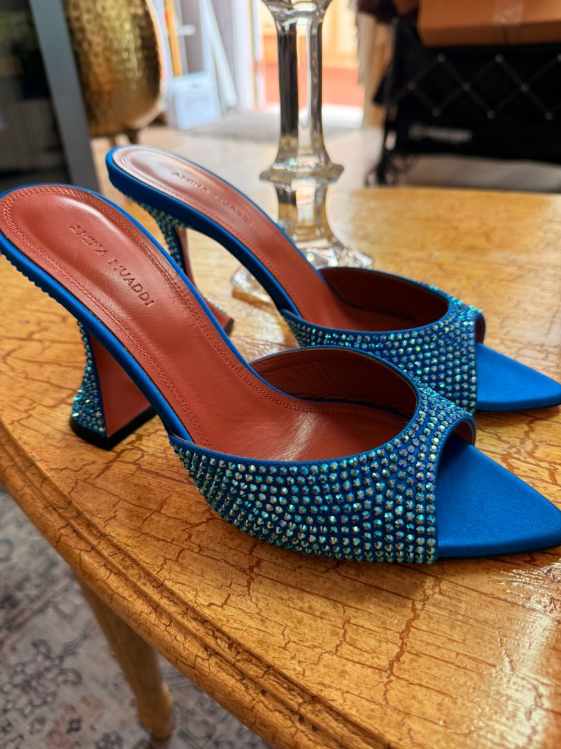 blue Amina Mouddi jeweled heels, 39
