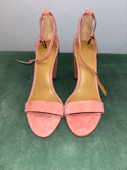 peach pink JCrew block heel, 7.5 US