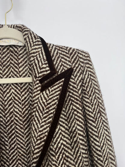 Valentino Herringbone Blazer Size 6