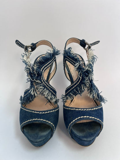 blue wash Prada denim pumps, 39.5 EU