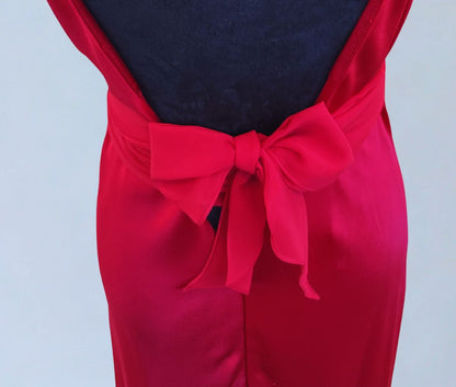scarlet red ISSUE pleated bodice evening gown