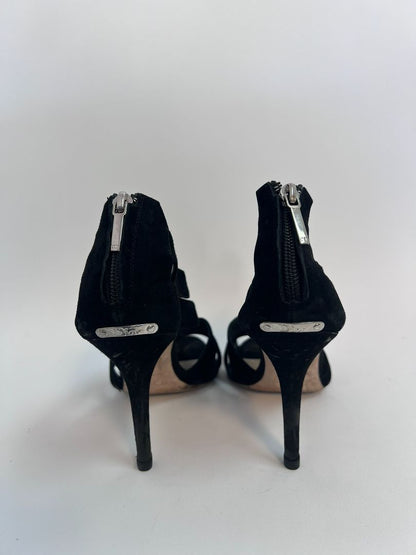 black Christian Dior peep toe pumps, 40 EU