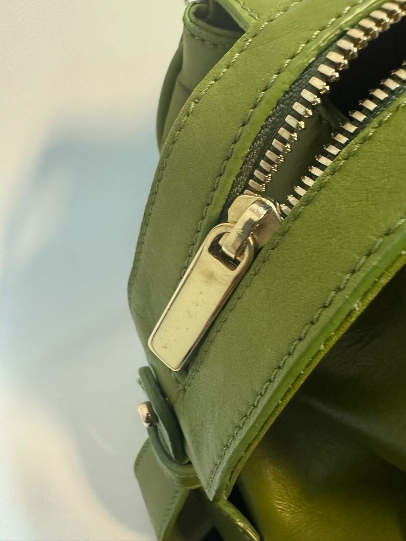 green Giorgio Armani boston bag, 15 L x 7w x 7.5 H