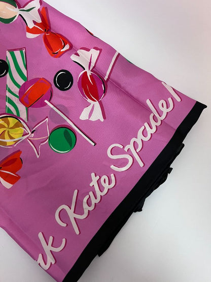 pink multi Kate Spade silk square scarf NWT, 1