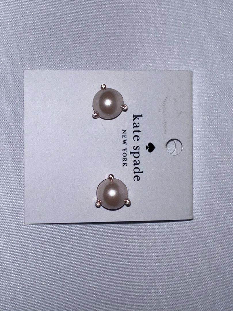 rose gold Kate Spade pearl earrings, one size