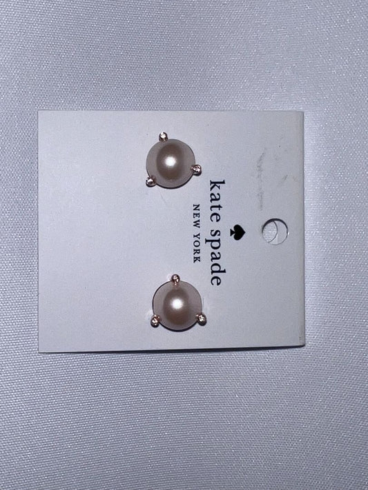 rose gold Kate Spade pearl earrings, one size