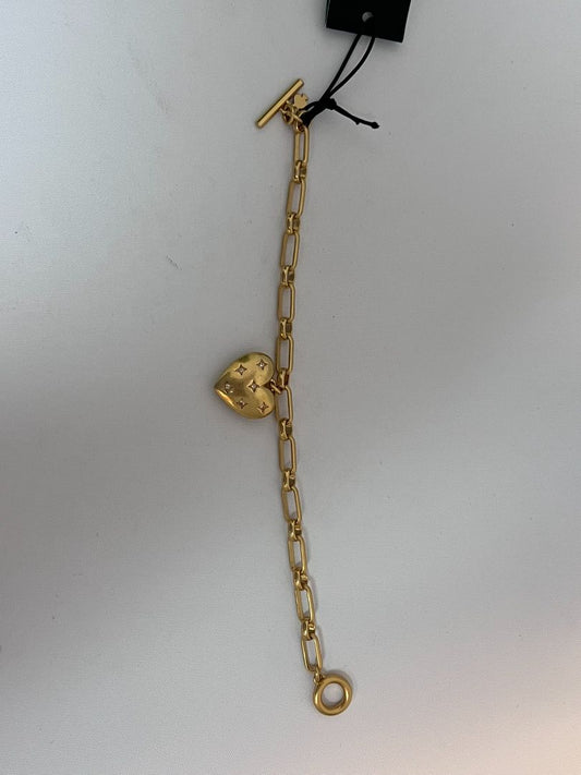 gold Kate Spade heart charm bracelet NWT, one size