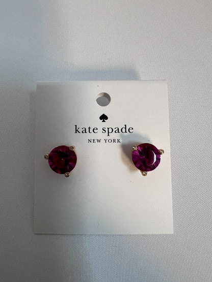 fuschia & gold Kate Spade gem earrings, one size