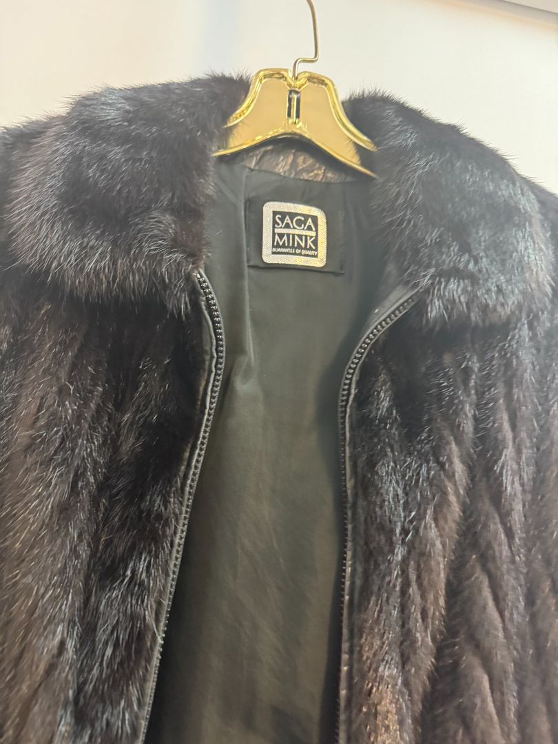 black Saga Mink bomber fur jacket, 4