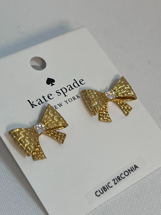 gold Kate Spade bow earrings, one size
