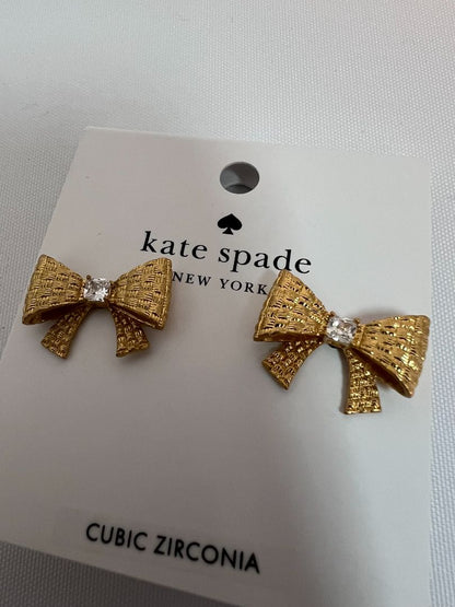 gold Kate Spade bow earrings, one size