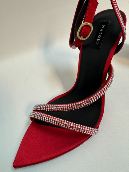 ruby red Natori strappy sandals, 7