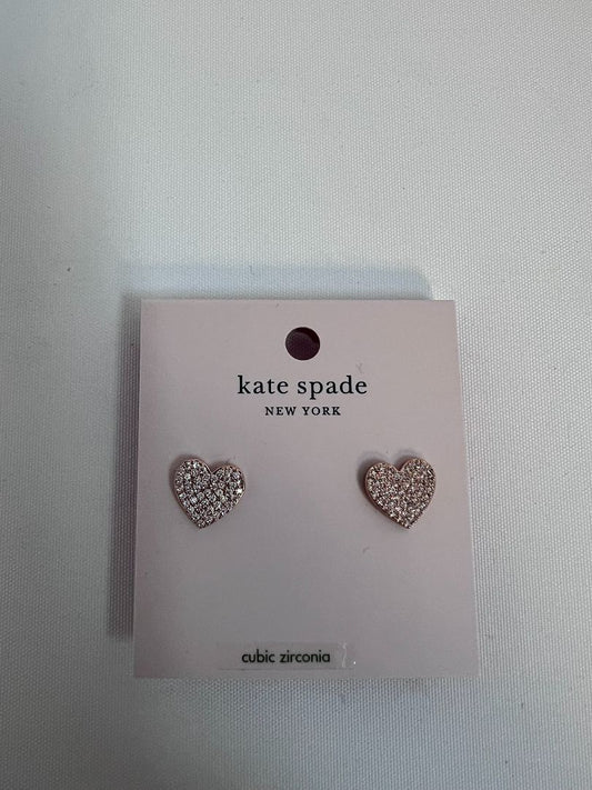 rose gold Kate Spade heart shaped earrings, one size