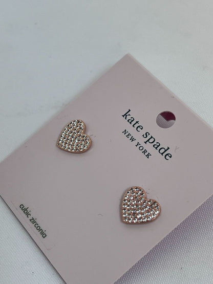 rose gold Kate Spade heart shaped earrings, one size