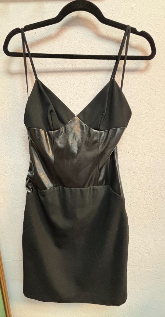 black Hugo Buscati leather and wool dress, 2