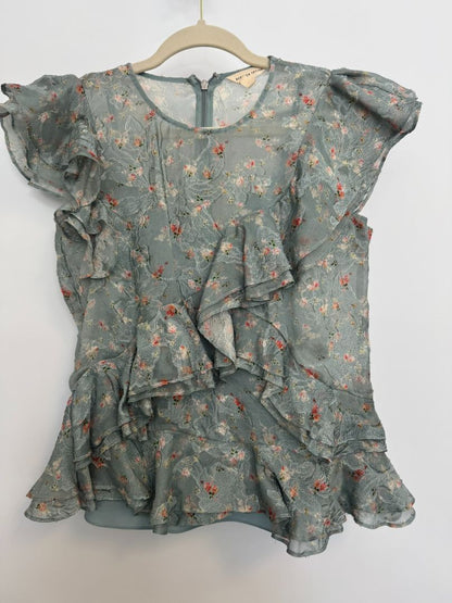 blue Rebecca Taylor floral top, 0