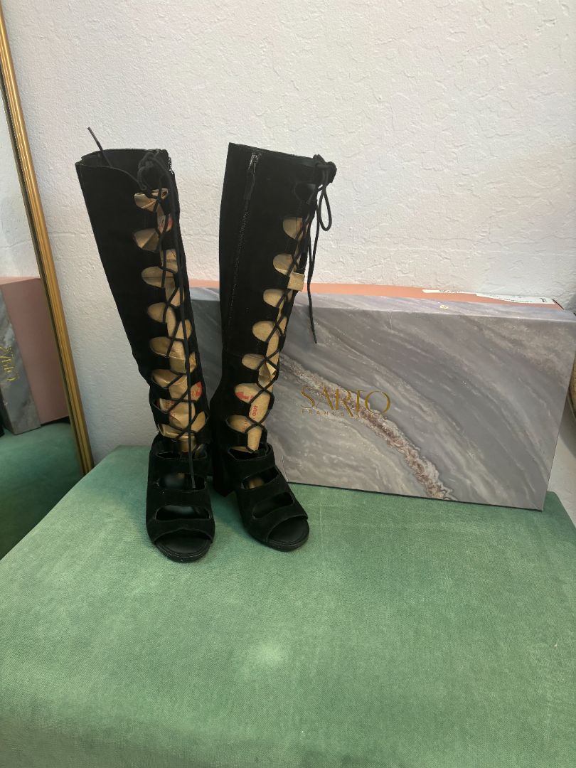 brown Franco Sarto gladiator block heels, 5.5 US