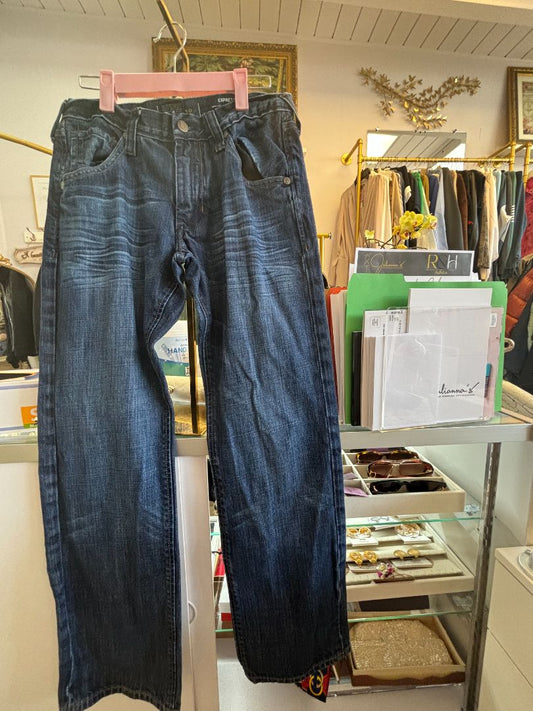 medium wash DL Express denim wash straight leg, 29x30