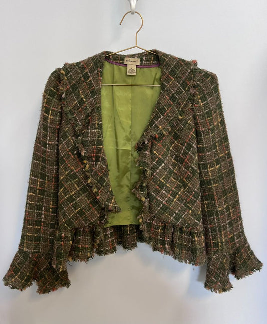 green multi NA knitted blazer, 8