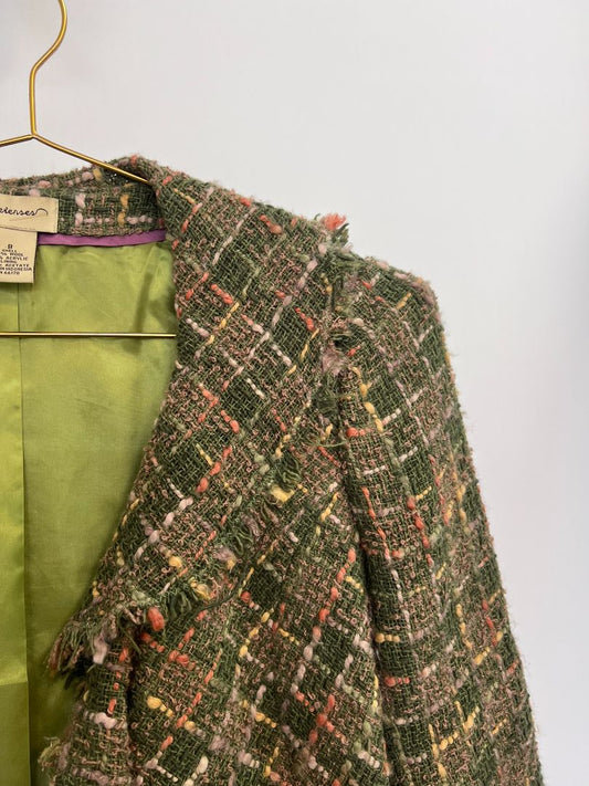 green multi NA knitted blazer, 8