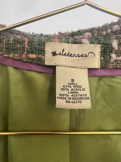 green multi NA knitted blazer, 8