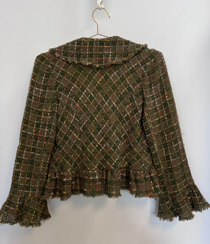 green multi NA knitted blazer, 8