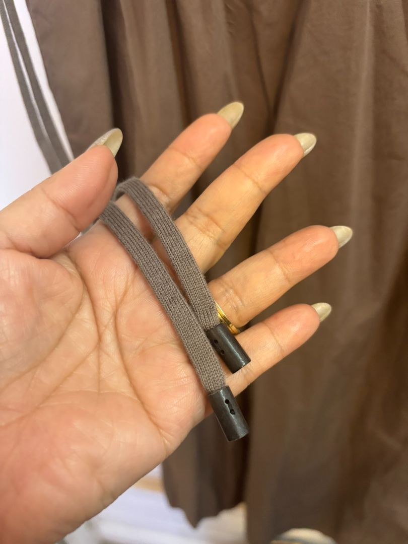 mocha Peserico drawstring dress, L /Length: Approx. 45–48 in Bust (flat): Approx. 21–22 in Waist: Adjustable (due to drawstring) Hip: Free size due to wrap silhouette