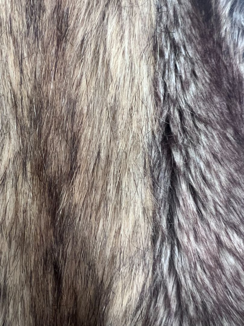brown multi Lanshifei fur vest jacket, L