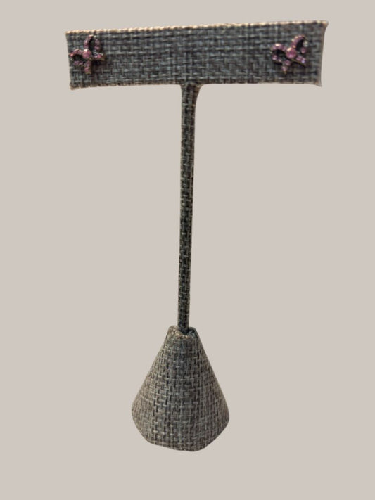 pink NA vintage pink bow earrings