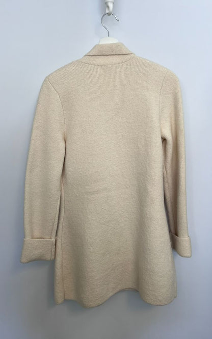 white Express sweater coat, M