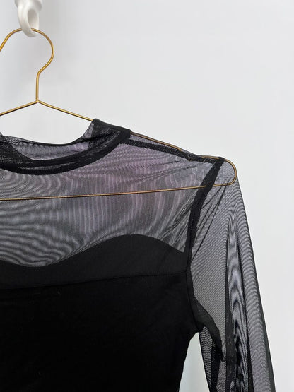 black Smartrock mesh long sleeve, S