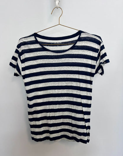 blue & white Jcrew t-shirt, S
