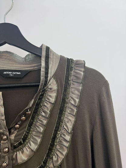 dark green Antoni + Autima buttoned long sleeve, one size