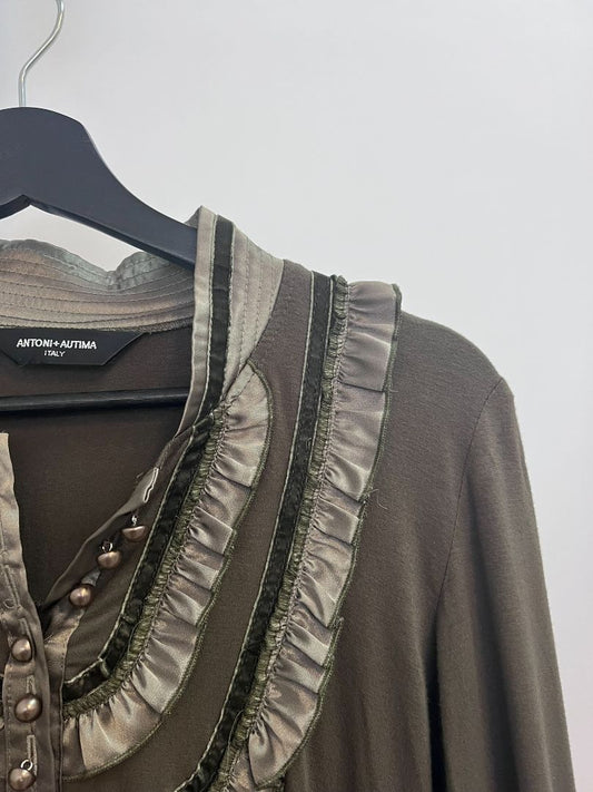 dark green Antoni + Autima buttoned long sleeve, one size