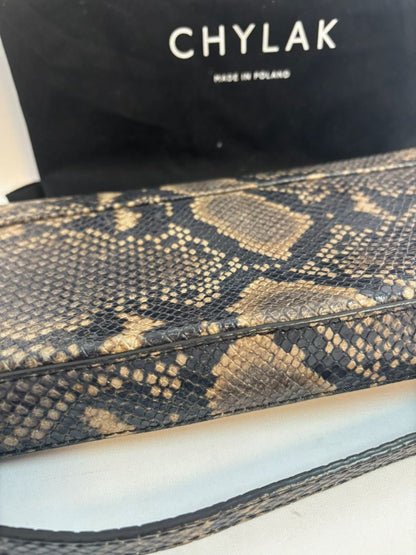 snakeskin Chylak Python-Embossed Leather Crossbody Bag, Length: 9.5 in Height: 6 in Depth: 2.5 in Strap Drop (Adjustable): 18–22 in