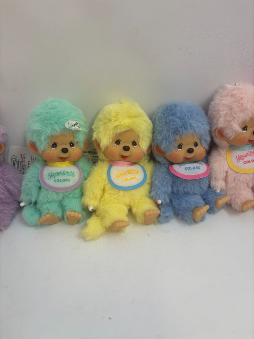 various Monchhichi Colors Plush Keychain Dolls Collection, Height: ~5.5 inches (14 cm) Width: ~3 inches (7.5 cm) Depth: ~2 inches (5 cm)