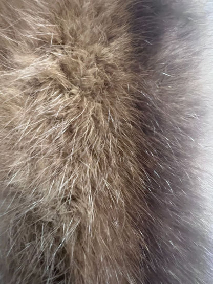 chocolate brown Revillion fur scarf, 37 inch