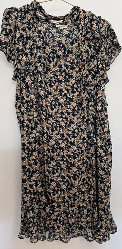 Max Studio Navy Floral Designer Dress Size -  2X