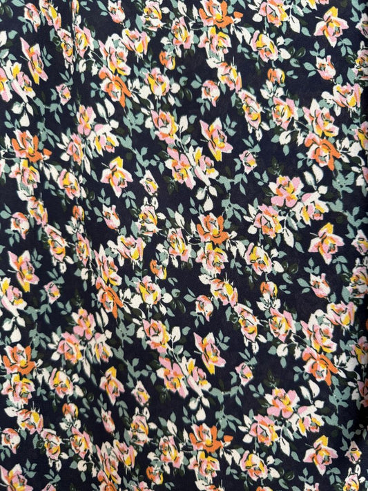 Max Studio Navy Floral Designer Dress Size -  2X