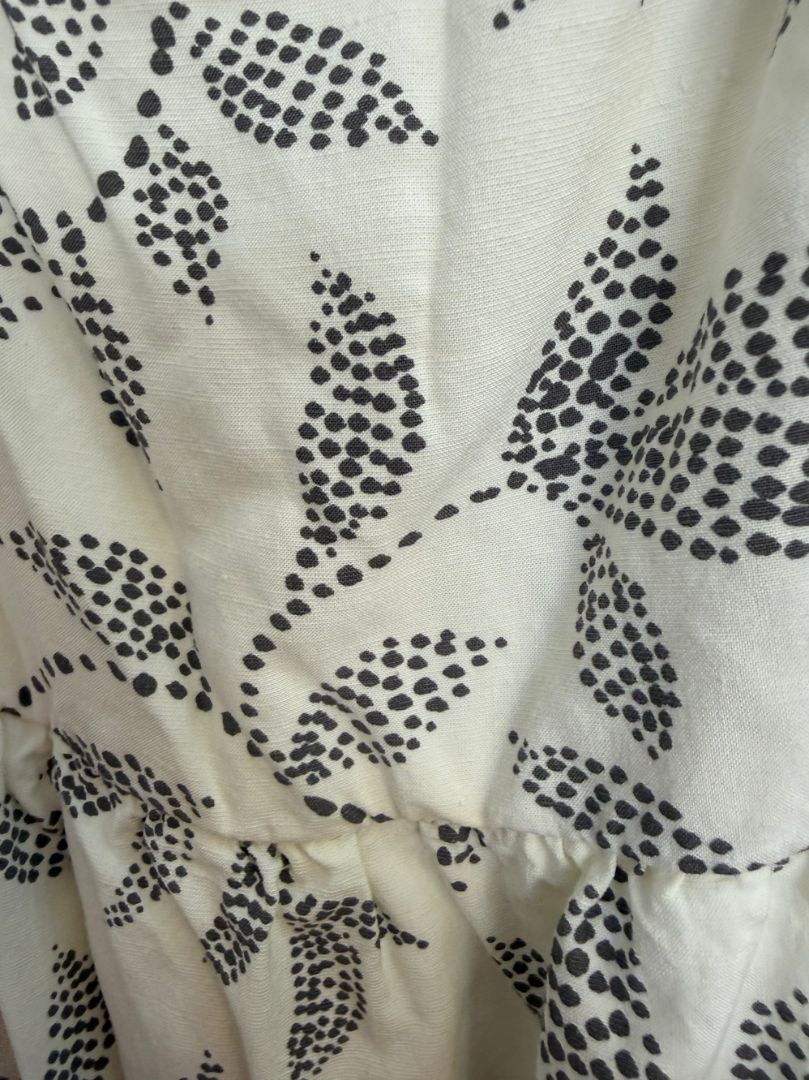 Z Supply Black Cream Leaf Print Mini Dress