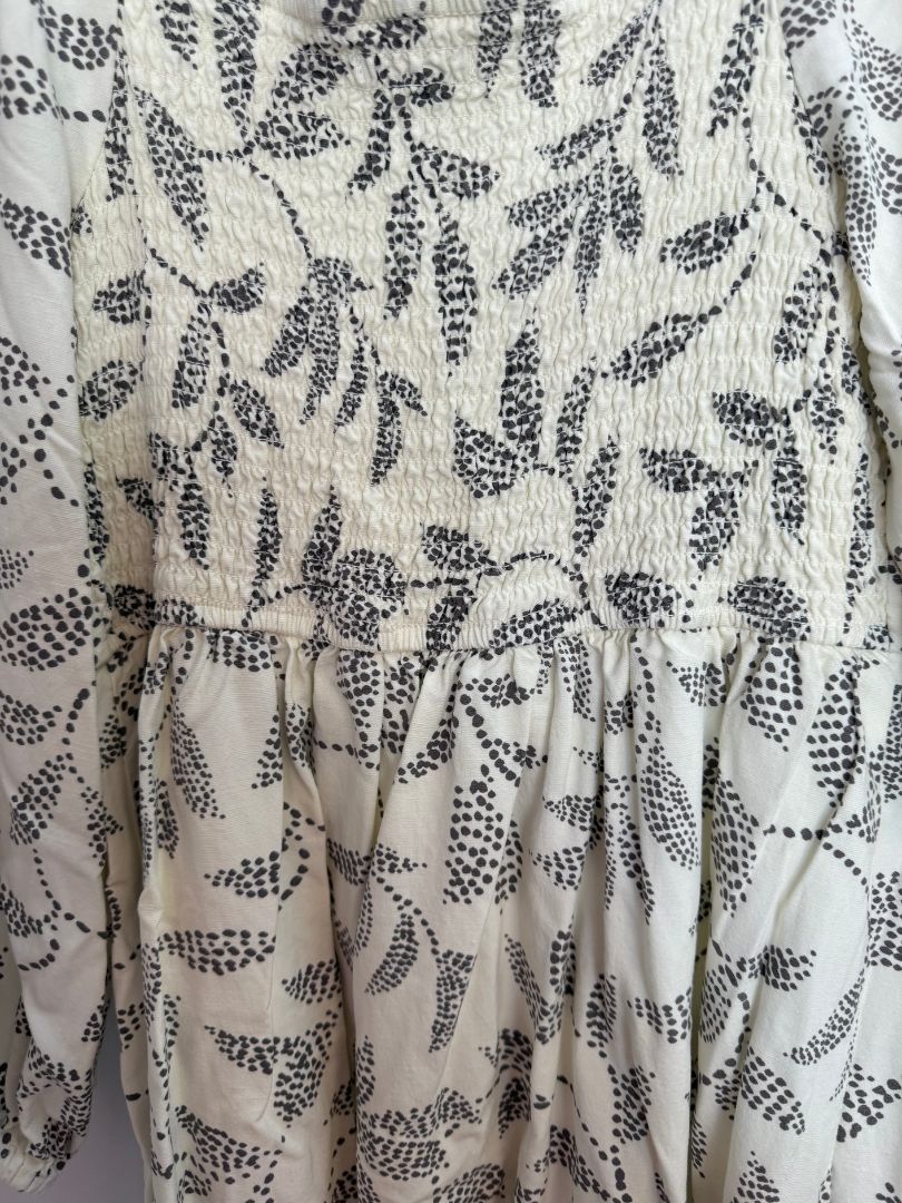 Z Supply Black Cream Leaf Print Mini Dress