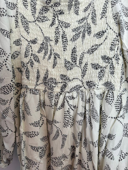 Z Supply Black Cream Leaf Print Mini Dress