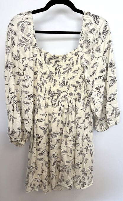 Z Supply Black Cream Leaf Print Mini Dress